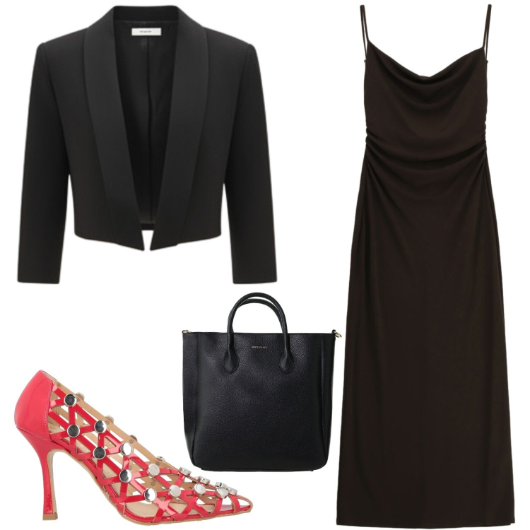 Outfit donna - Total look #2387672. Stile Sexy per Serata fuori. Abbinamento con décolleté, borse a tracolla, bolero, vestiti.