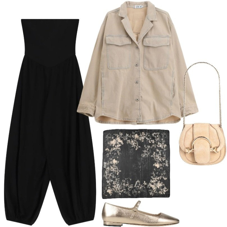 Outfit donna - Perfetta per le giornate in città. Stile Urban per Tutti i giorni. Abbinamento con sciarpe, marsupi, ballerine, tute, cappotti.