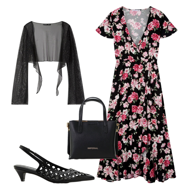 Outfit donna - Total look #2387720. Stile Romantica per Cerimonia. Abbinamento con décolleté, vestiti lunghi, blazer, borse a tracolla.