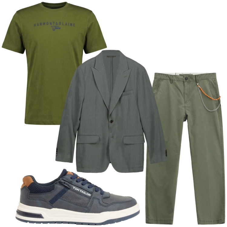 Outfit uomo - Casual style. Stile Casual per Ufficio. Abbinamento con sneakers, pantaloni, t-shirt, giacche.