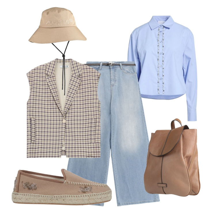Outfit donna - Semplicità e stile. Stile Urban per Scuola/Università. Abbinamento con camicie, espadrillas, zaini, cappelli, gilet, jeans.