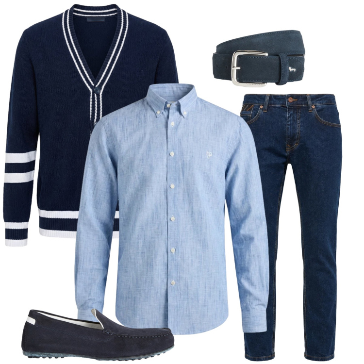 Outfit uomo - Il cardigan. Stile Urban per Tutti i giorni. Abbinamento con scarpe stringate, pantaloni, cinture, cardigans, camicie.