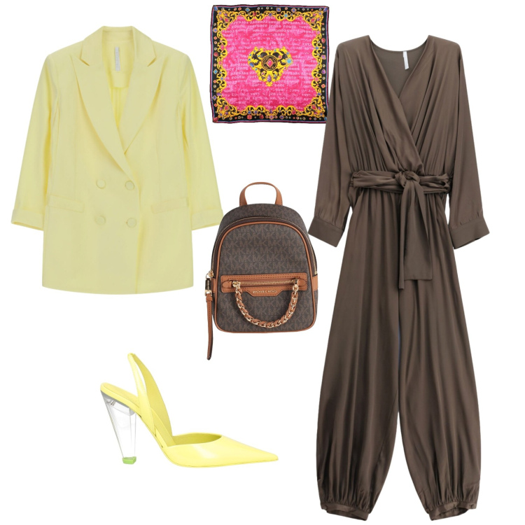 Outfit donna - Chic serata evento cerimonia. Stile Chic per Serata fuori. Abbinamento con zaini, décolleté, sciarpe, blazer, tute.