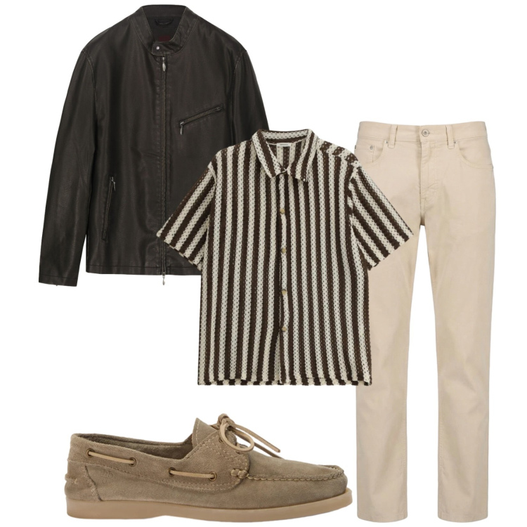 Outfit uomo - Total look #2387884. Stile Trendy per Tutti i giorni. Abbinamento con camicie a manica corta, pantaloni, scarpe stringate, giacche.