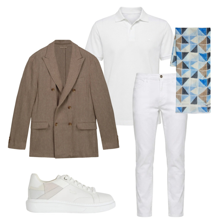 Outfit uomo - Total look #2387888. Stile Trendy per Serata speciale. Abbinamento con sneakers, sciarpe, polo, jeans, giacche.
