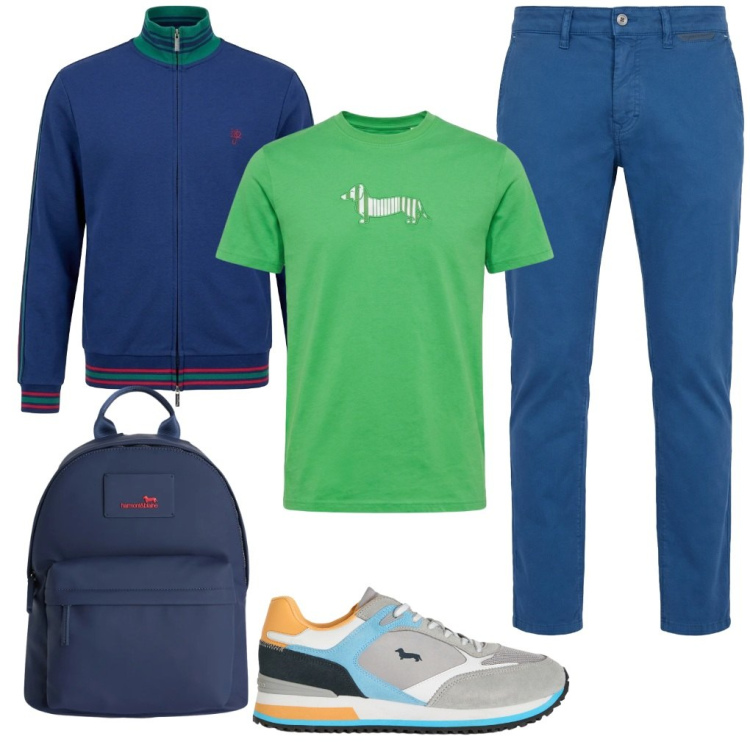 Outfit uomo - # colori. Stile Urban per Tutti i giorni. Abbinamento con pantaloni, sneakers, borse sportive, t-shirt, felpe.