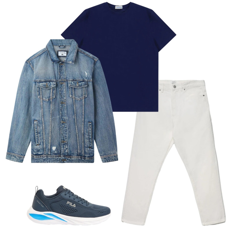 Outfit uomo - Total look #2387898. Stile Casual per Tutti i giorni. Abbinamento con sneakers, giacche, jeans, t-shirt.