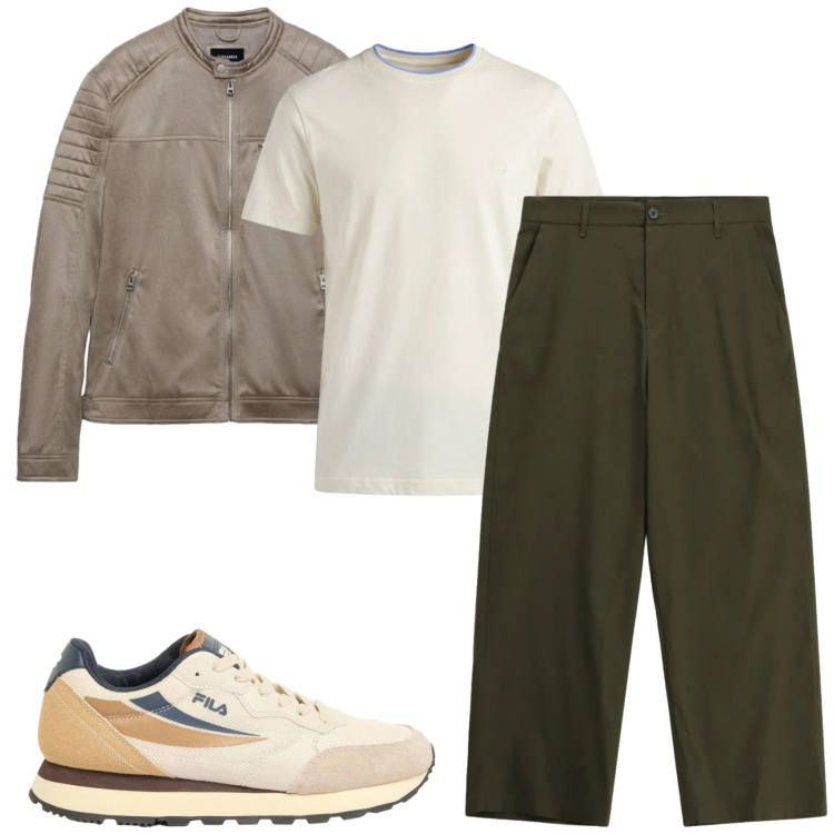 Outfit uomo - Sneakers di primavera. Stile Casual per Tutti i giorni. Abbinamento con sneakers, giacche, pantaloni, t-shirt.