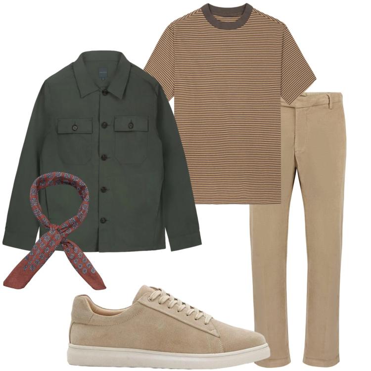 Outfit uomo - Urban primaverile. Stile Urban per Tutti i giorni. Abbinamento con sneakers, pantaloni, cappotti, t-shirt, sciarpe e foulard.