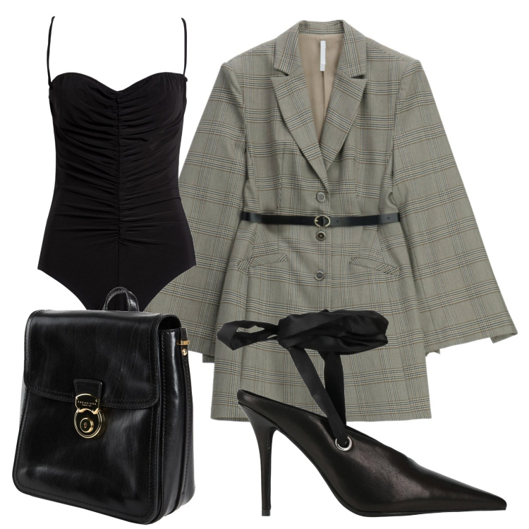 Outfit donna - Total look #2388034. Stile Preppy per Ufficio. Abbinamento con zaini, décolleté, body, vestiti corti.