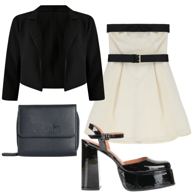 Outfit donna - Total look #2388037. Stile Vintage retrò per Serata fuori. Abbinamento con décolleté, vestiti corti, bolero, portafogli.