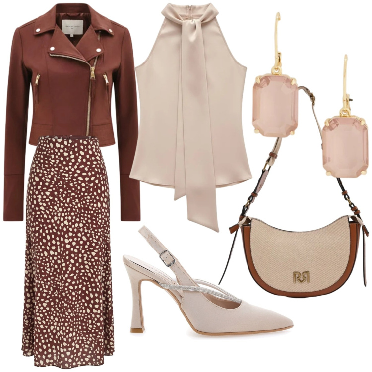 Outfit donna - Madrina time. Stile Glamour per Cerimonia. Abbinamento con orecchini, gonne lunghe, borse a tracolla, top, giacche, décolleté.