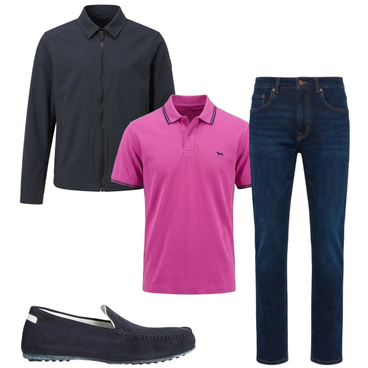 Outfit uomo - Total look #2388220. Stile Trendy per Tutti i giorni. Abbinamento con scarpe stringate, jeans, polo, giacche.