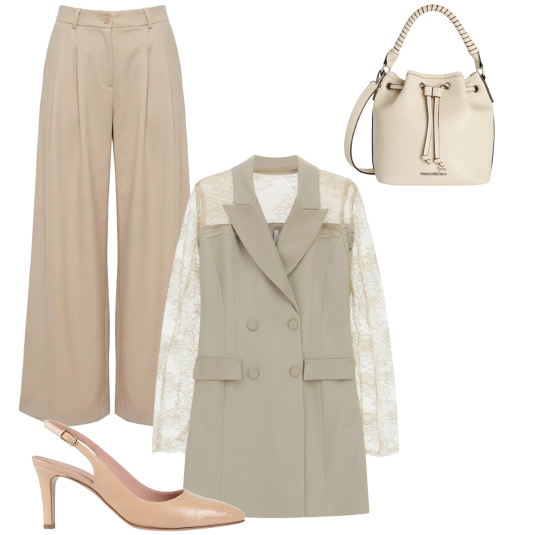 Outfit donna - Il Nuovo Business Chic. Stile Glamour per Cerimonia. Abbinamento con décolleté, vestiti corti, pantaloni, borse a secchiello.