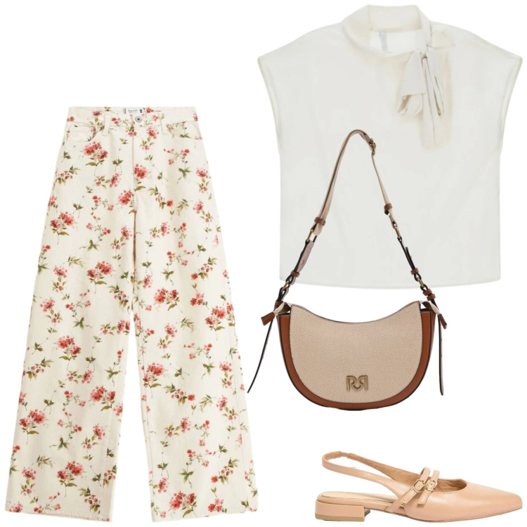 Outfit donna - Lo stile Bon Ton. Stile Bon Ton per Tutti i giorni. Abbinamento con ballerine, pantaloni a palazzo, canottiere, borse a tracolla.
