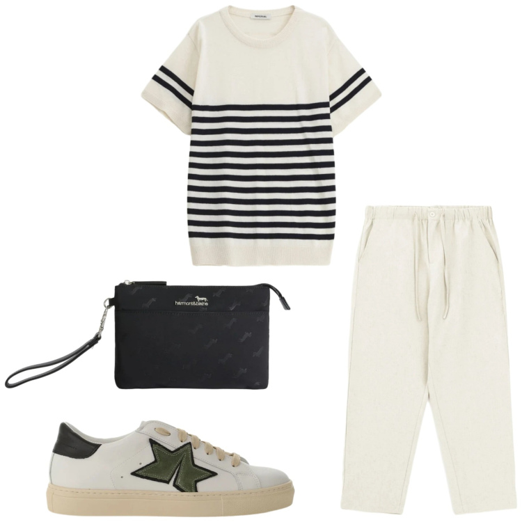 Outfit uomo - Imperial look. Stile Casual per Tutti i giorni. Abbinamento con pantaloni, maglieria, sneakers, borse sportive.
