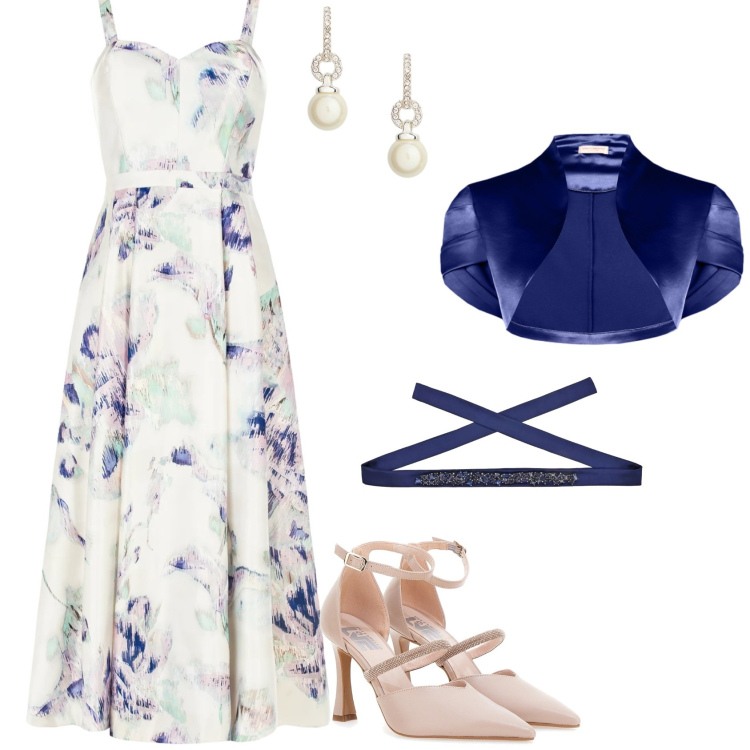 Outfit donna - Cerimonia Curvy by Rinascimento. Stile Chic per Cerimonia. Abbinamento con vestiti midi/longuette, cinture, bolero, orecchini, décolleté.