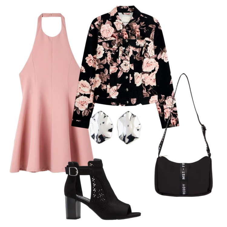 Outfit donna - Total look #2388477. Stile Casual chic per Ufficio. Abbinamento con blazer, orecchini, sandali col tacco, vestiti corti, borse a tracolla.