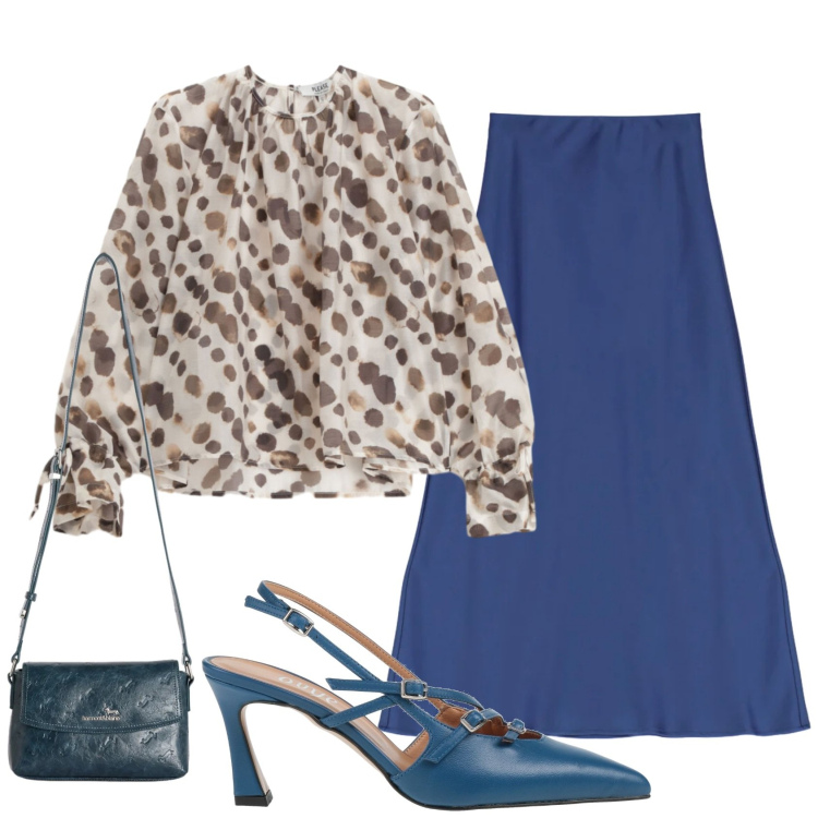 Outfit donna - Total look #2388492. Stile Bon Ton per Tutti i giorni. Abbinamento con décolleté, borse a tracolla, bluse, gonne lunghe.