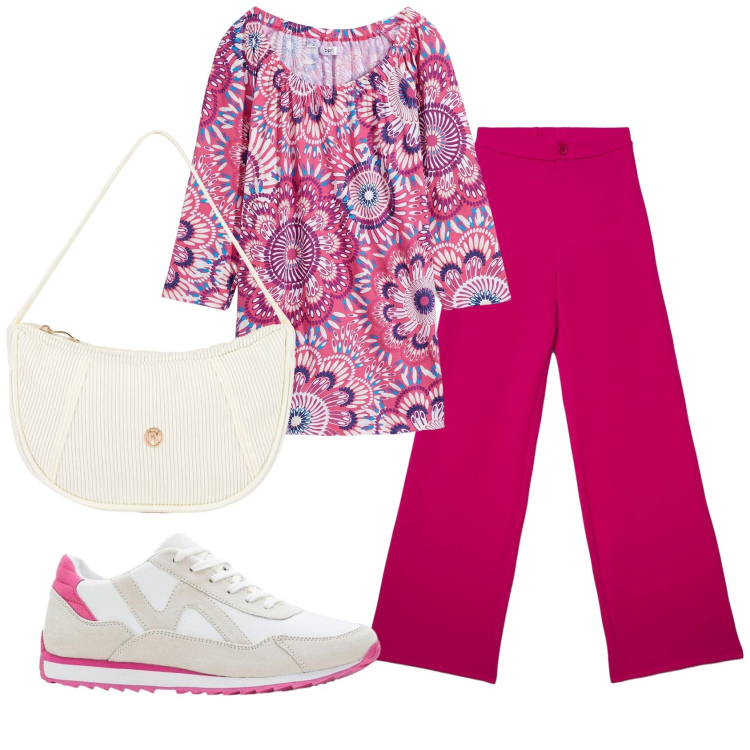 Outfit donna - Total look #2388540. Stile Basic per Tutti i giorni. Abbinamento con maglieria, sneakers, pantaloni, borse a mano.
