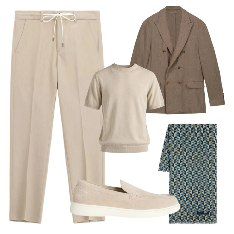 Outfit uomo - Versatile e contemporaneo. Stile Trendy per Tutti i giorni. Abbinamento con pantaloni, scarpe stringate, sciarpe, t-shirt, giacche.