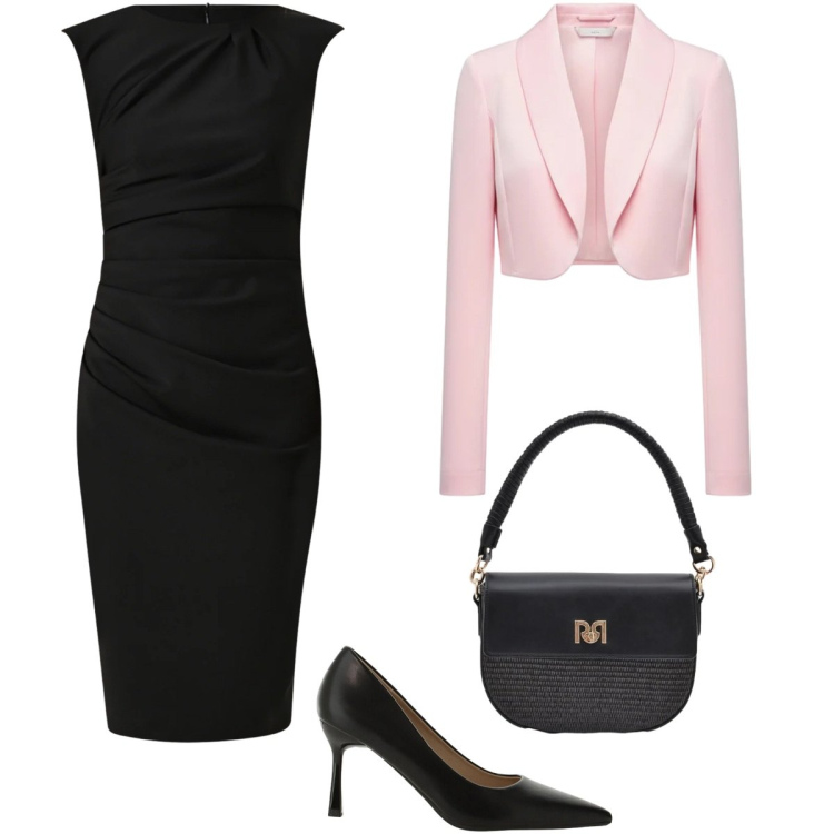 Outfit donna - Total look #2388613. Stile Chic per Cerimonia. Abbinamento con décolleté, vestiti a tubino, borse a spalla, bolero.