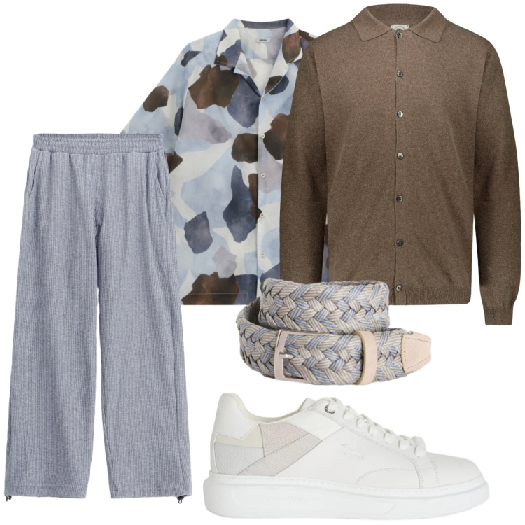 Outfit uomo - La camicia vivace. Stile Casual per Tutti i giorni. Abbinamento con camicie a manica corta, pantaloni, sneakers, cinture, polo.