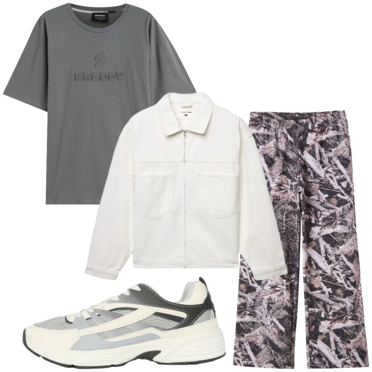 Outfit uomo - Tempo libero. Stile Trendy per Tutti i giorni. Abbinamento con sneakers, giacche, pantaloni, t-shirt.