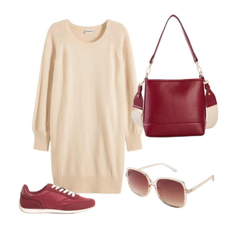 Outfit donna - Total look #2388736. Stile Boho per Tutti i giorni. Abbinamento con vestiti corti, sneakers, borse a tracolla, occhiali da sole.