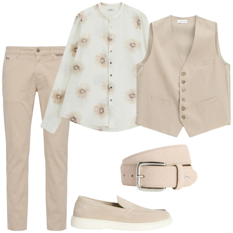 Outfit uomo - Tempo di cerimonie. Stile Trendy per Cerimonia. Abbinamento con camicie, gilet, cinture, scarpe stringate, pantaloni.