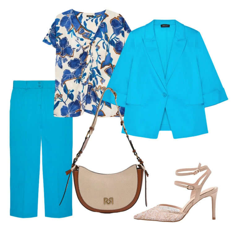 Outfit donna - Cerimonia. Stile Glamour per Cerimonia. Abbinamento con borse a tracolla, décolleté, blazer, bluse, pantaloni.