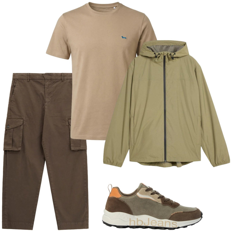 Outfit uomo - Con i cargo. Stile Casual per Tutti i giorni. Abbinamento con giacche, pantaloni cargo, t-shirt, sneakers.