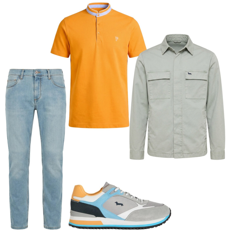Outfit uomo - La polo coreana. Stile Casual per Tutti i giorni. Abbinamento con jeans slim fit, sneakers, giacche, polo.