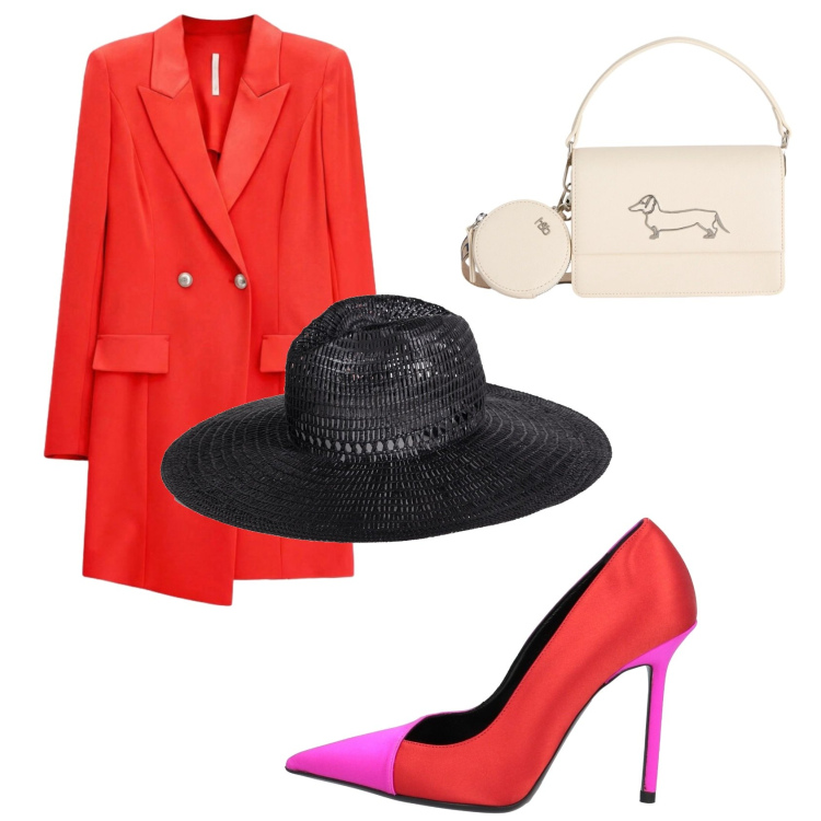 Outfit donna - L\'accessorio che si distingue. Stile Chic per Tutti i giorni. Abbinamento con décolleté, cappelli, vestiti corti, borse a tracolla.