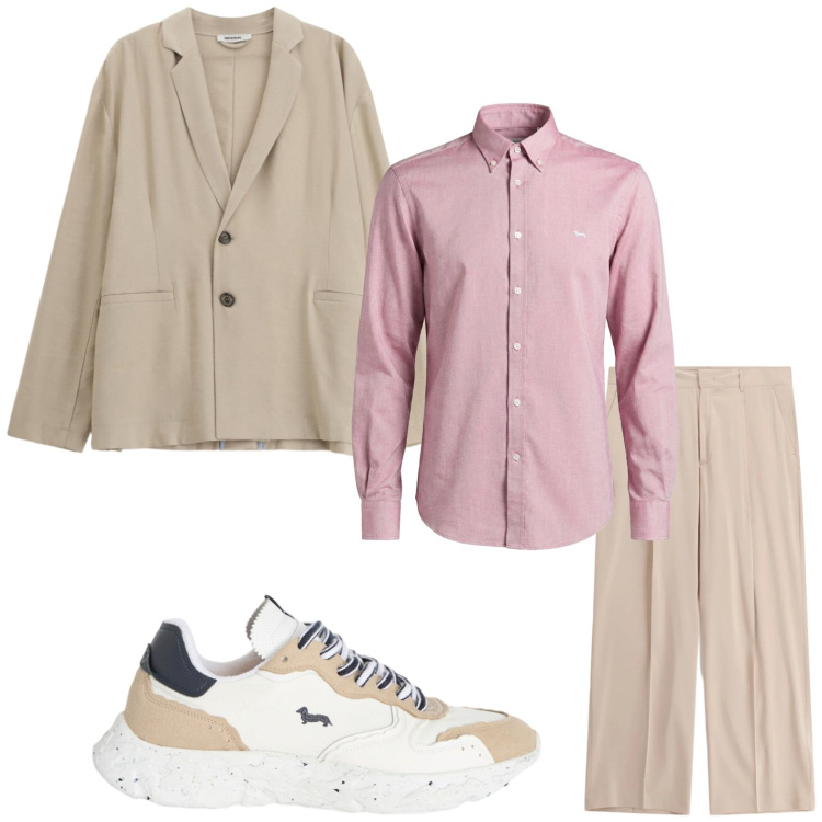Outfit uomo - Colori pastello. Stile Casual per Tutti i giorni. Abbinamento con giacche, pantaloni, sneakers, camicie.