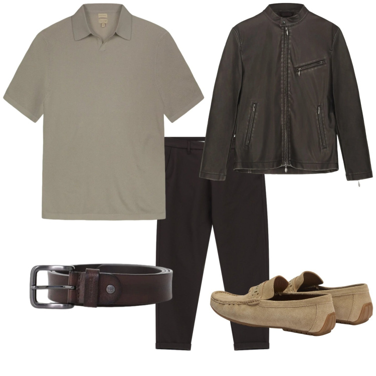Outfit uomo - Total look #2388864. Stile Casual per Tutti i giorni. Abbinamento con pantaloni, cinture, scarpe stringate, giacche, polo.