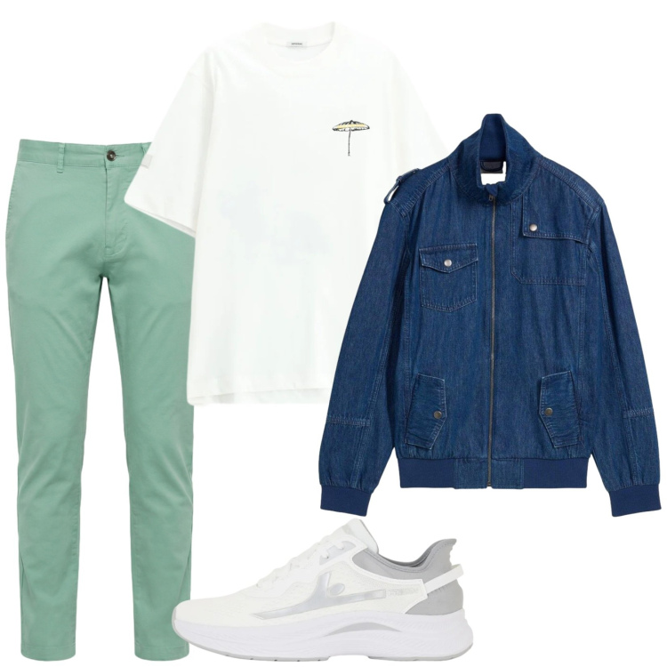 Outfit uomo - È il momento di uscire. Stile Trendy per Tutti i giorni. Abbinamento con giacche, t-shirt, pantaloni, sneakers.