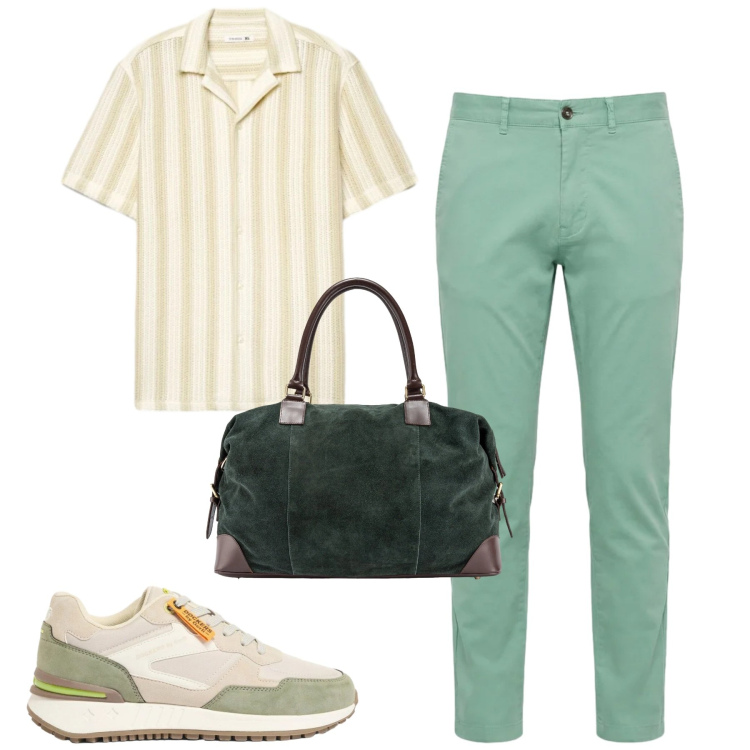Outfit uomo - Total look #2388919. Stile Urban per Tutti i giorni. Abbinamento con sneakers, camicie a manica corta, pantaloni, borse sportive.