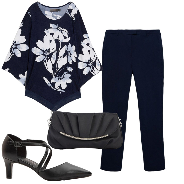 Outfit donna - Total look #2388930. Stile Chic per Serata fuori. Abbinamento con décolleté, maglieria, clutch, pantaloni skinny.