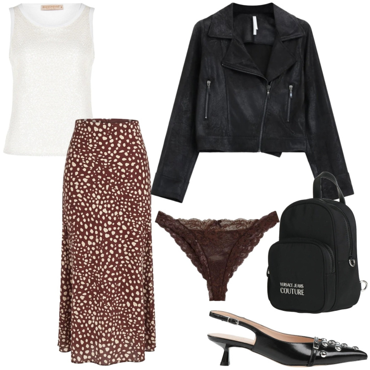 Outfit donna - Total look #2388942. Stile Trendy per Tutti i giorni. Abbinamento con zaini, décolleté, culotte, giacche, canottiere, gonne lunghe.