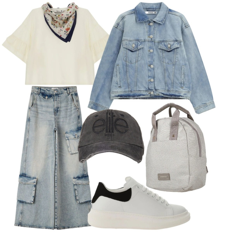Outfit donna - Molto Urban over 50. Stile Urban per Tutti i giorni. Abbinamento con zaini, jeans, top, blazer, sneakers, cappelli.