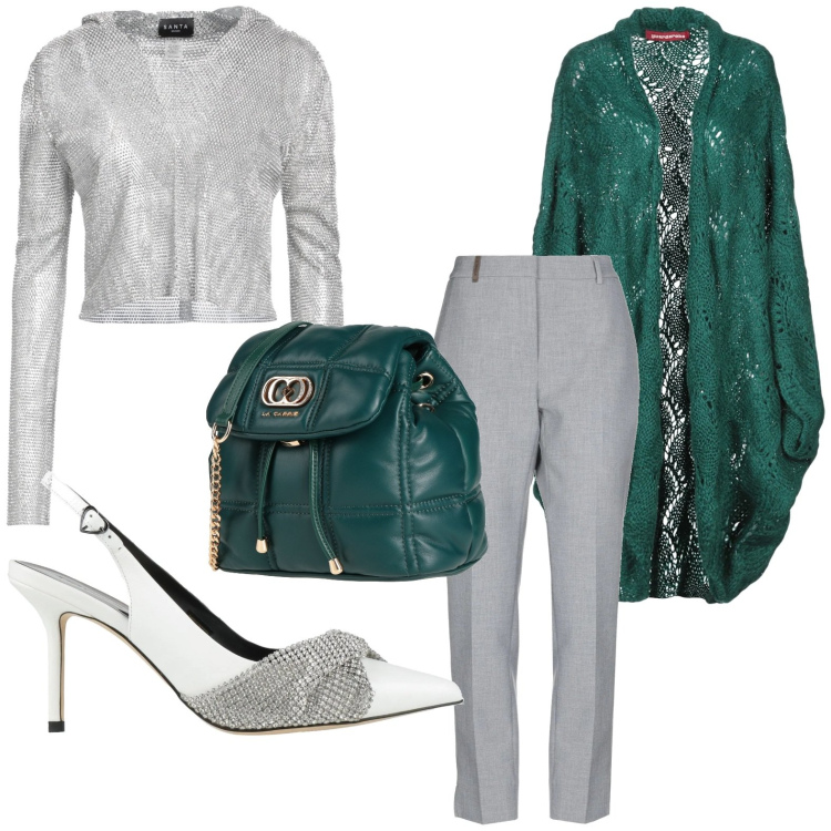 Outfit donna - Chic con nonchalance. Stile Chic per Tutti i giorni. Abbinamento con top, pantaloni, décolleté, cardigans, valigie.