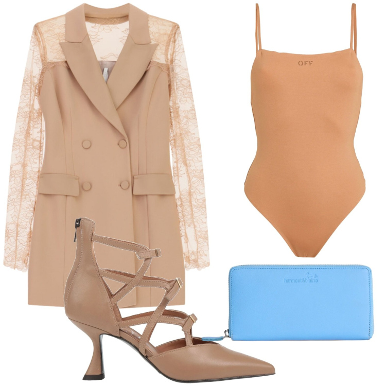 Outfit donna - Cerimonia. Stile Glamour per Cerimonia. Abbinamento con décolleté, body, vestiti corti, portafogli.