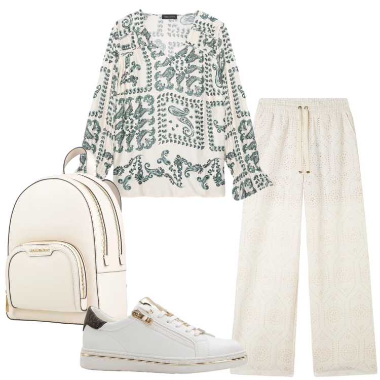 Outfit donna - Total look #2389067. Stile Casual per Tutti i giorni. Abbinamento con zaini, sneakers, bluse, pantaloni.