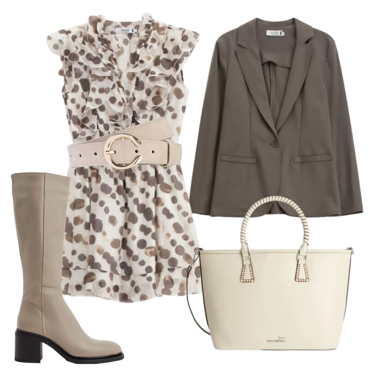 Outfit donna - L\'abito leggerissimo. Stile Romantica per Ufficio. Abbinamento con stivali, cinture, vestiti lunghi, blazer, shopping bag.