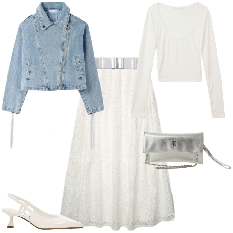 Outfit donna - Boho romantica serata evento. Stile Boho per Serata fuori. Abbinamento con décolleté, gonne lunghe, cinture, t-shirt, cappotti, borse a tracolla.