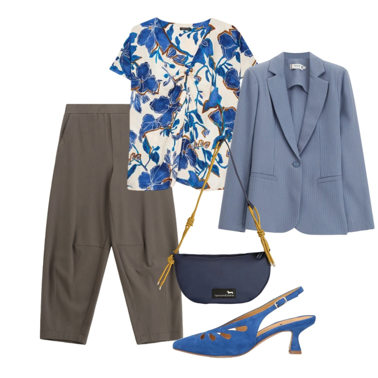 Outfit donna - Eleganza leggera - Focus Donna Curvy Ita. Stile Bon Ton per Tutti i giorni. Abbinamento con décolleté, bluse, blazer, pantaloni a palazzo, borse a tracolla.
