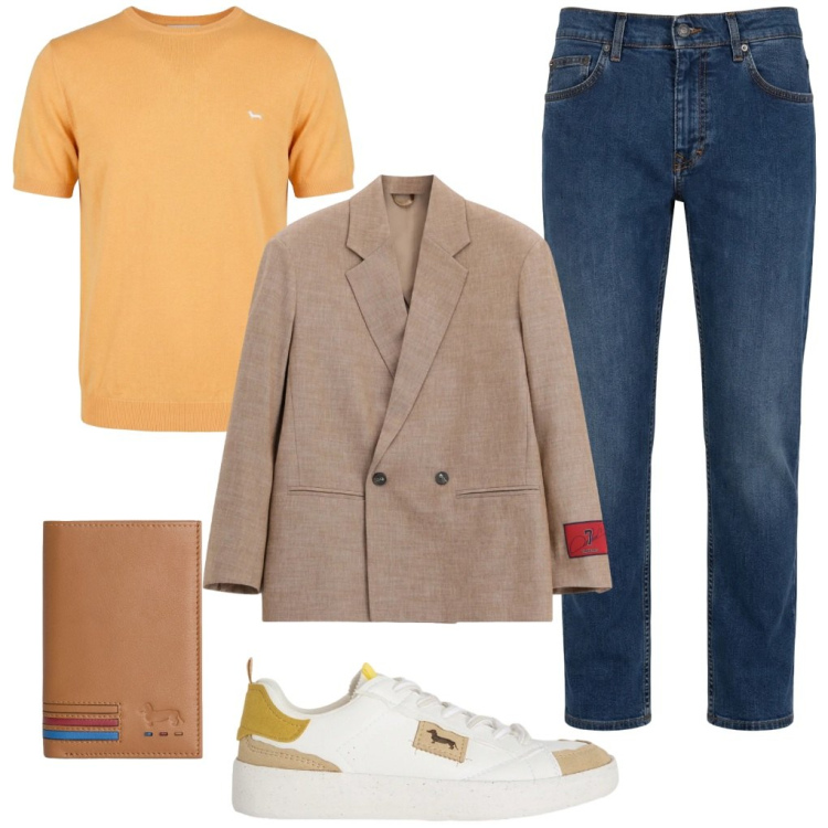 Outfit uomo - #dettagli. Stile Trendy per Serata speciale. Abbinamento con giacche, jeans, sneakers, t-shirt, portafogli.