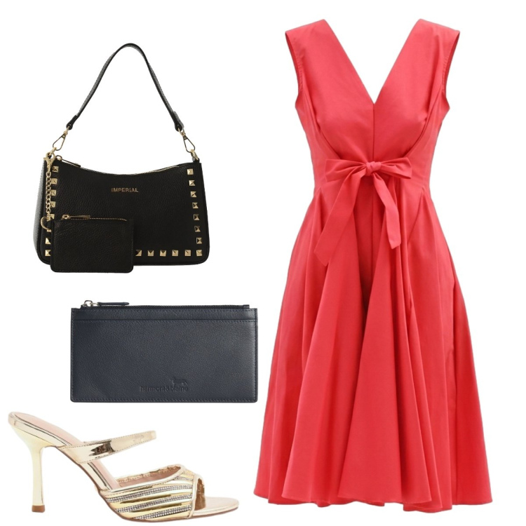 Outfit donna - Total look #2389167. Stile Chic per Tutti i giorni. Abbinamento con portafogli, borse a spalla, sabot, vestiti corti.