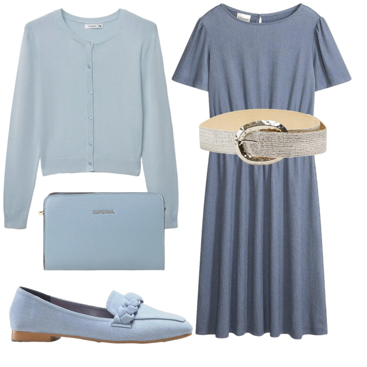 Outfit donna - Total look #2389183. Stile Basic per Tutti i giorni. Abbinamento con mocassini, vestiti, cinture, cardigans, borse a tracolla.